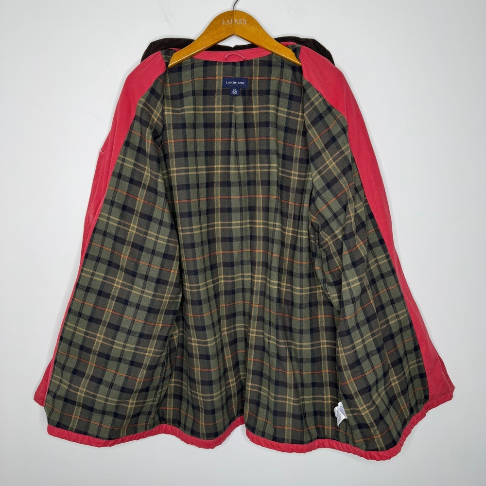 Lands' End Chore Barn Coat Flannel Lining Corduroy Collar/cuffs XL - Picture 8 of 13